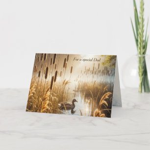 Dad's Birthday Duck in Misty Pond Card