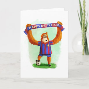Dad's Birthday Football Orangutan Card