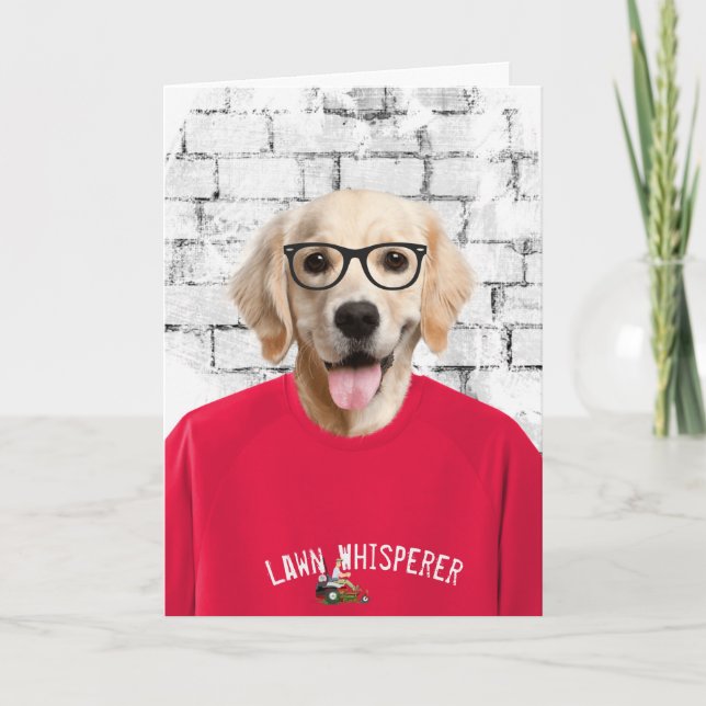 dad's birthday golden retriever in t-shirt card (Front)