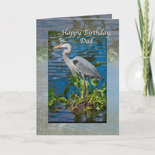 Dad's Birthday, Great Blue Heron Card