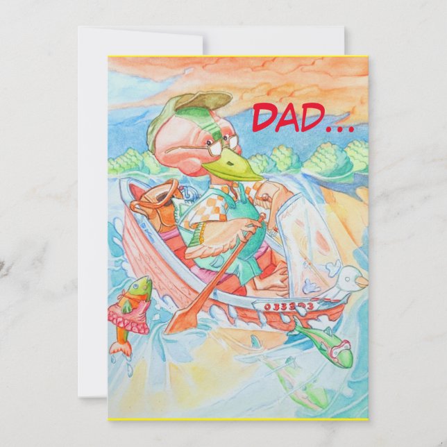 Dad's Birthday Greeting Card.  Thank You Card (Front)