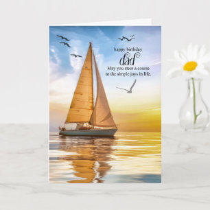 Dad's Birthday Nautical Sailboat Theme Seagulls Card