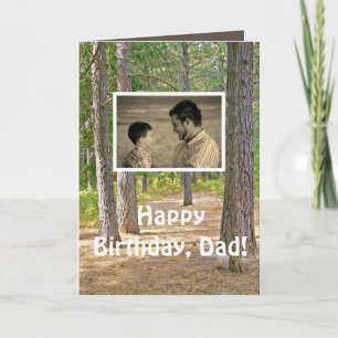 Dad's Birthday, Rustic, Forest Hiking Photo Card