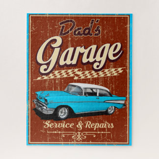 Dad's Blue Chevy Garage Jigsaw Puzzle