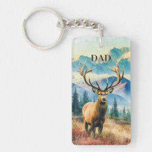 Dad's Buck Deer with Antlers Key Ring