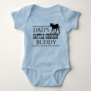 DAD'S CATTLE CHECKING BUDDY BABY BODYSUIT