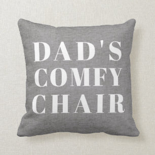 Dad's Chair Grey Linen Father's Day Cushion
