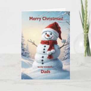 Dads Christmas Snowman Holiday Card