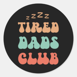 Dads Club Car Race Track On Dad Daddy Fathers Day Classic Round Sticker