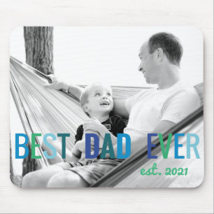 Dads Custom Photo Best Dad Ever with Year Fathers Mouse Pad
