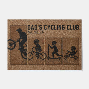 Dad's Cycling Club Member Mat, Gift For Family Doormat