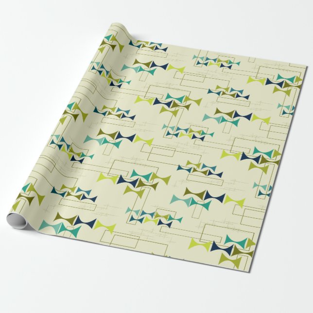 Dad's Den Lampshade (green) Wrapping Paper (Unrolled)