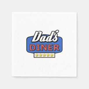 Dad's Diner Logo - Home BBQ Party Napkin
