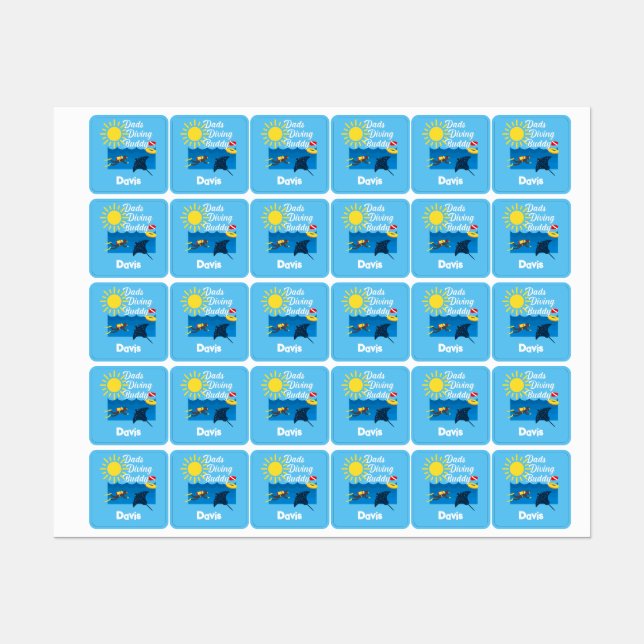 Dads Diving Buddy Design - Small Square Clothing L (Sheet)