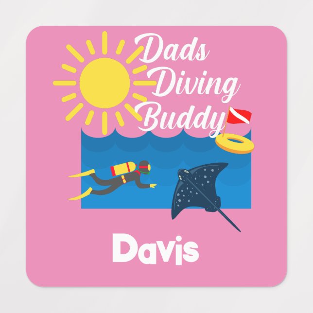Dads Diving Buddy Design - Small Square Clothing L (Design 1)
