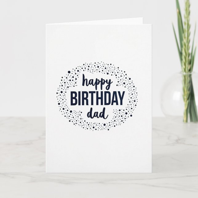 Dads Dotted Minimalist Birthday Card (Front)