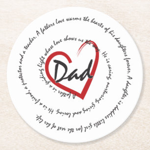 Dads - Fathers Day Round Paper Coaster