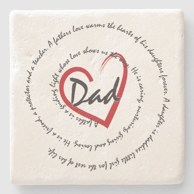 Dads - Fathers Day Stone Coaster (Front)