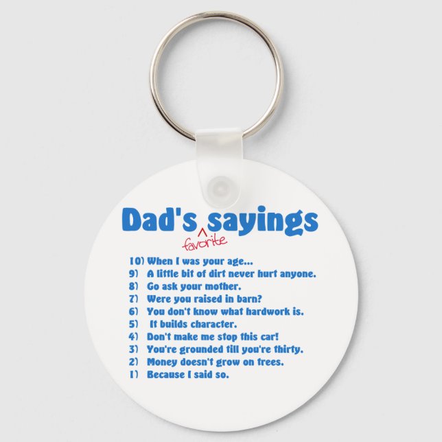 Dads favourite sayings keychain (Front)
