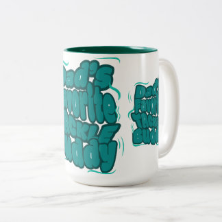 Dad's Favourite Tackle Funny Design Two-Tone Coffee Mug