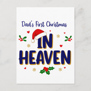 Dad's First Christmas in Heaven Memorial Postcard