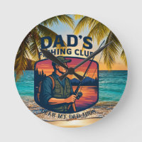 Dad's Fishing Club Retro Sunset Personalised