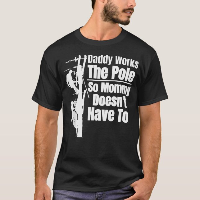 Dads Funny Electrical Lineman Gear Husband T-Shirt (Front)