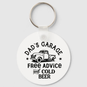 Dad's Garage Free Advice Cold Beer Truck Key Ring