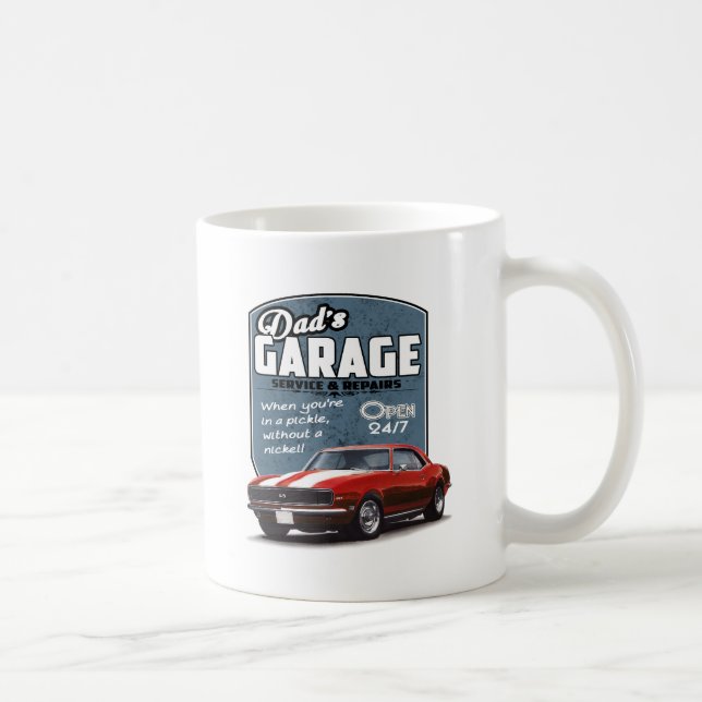Dad's Garage Red Camaro Coffee Mug (Right)