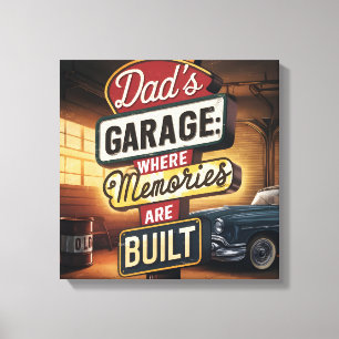 Dad's Garage Retro Vintage Automotive Sign