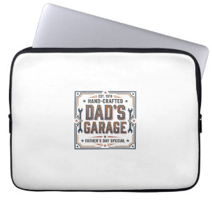 Dads Garage Vintage Fathers Day Laptop Sleeve