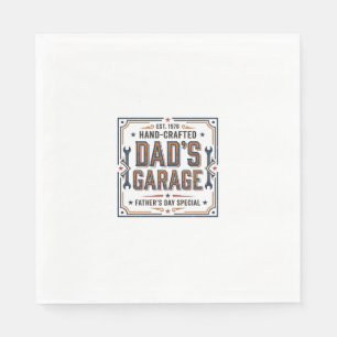 Dads Garage Vintage Fathers Day Napkin