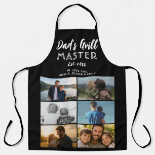 Dad's Grill Master Custom 6 Photo Collage Apron