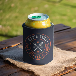 Dad's Grill Personalised Year Established Can Cooler