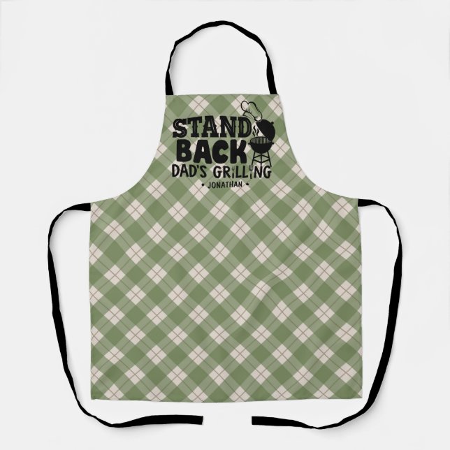 Dad's Grilling Personalised BBQ Funny Kitchen Apron (Front)