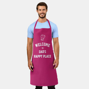 DAD'S HAPPY PLACE   Chef Hat   Custom PINK Apron