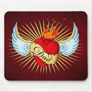 Dad's Heart Mouse Pad