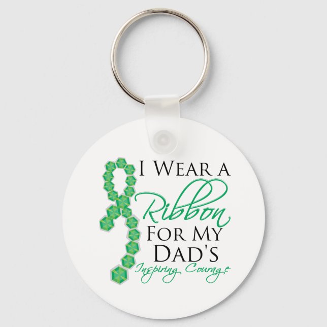 Dad's Inspiring Courage - Liver Cancer Key Ring (Front)