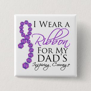 Dad's Inspiring Courage - Pancreatic Cancer 15 Cm Square Badge