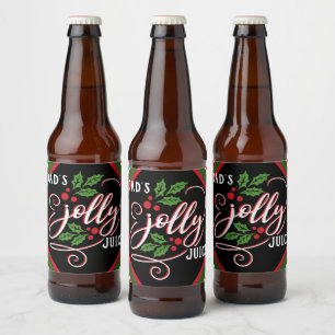 Dad's Jolly Juice Christmas Cheer Beer Bottle Label