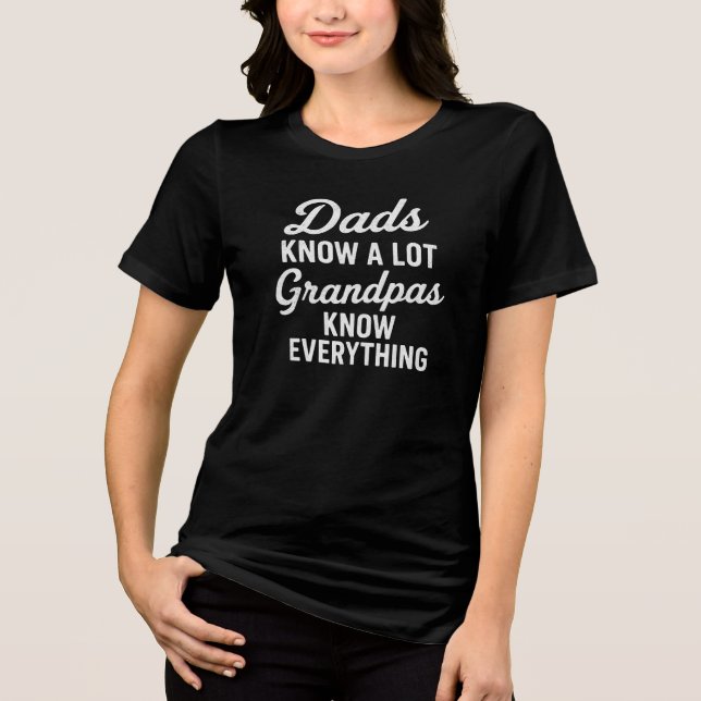 Dads  KNOW A LOT  Grandpas  KNOW EVERYTHING Tri-Blend Shirt (Front)