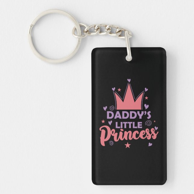 Dad's little princess girl's daughter key ring (Front)
