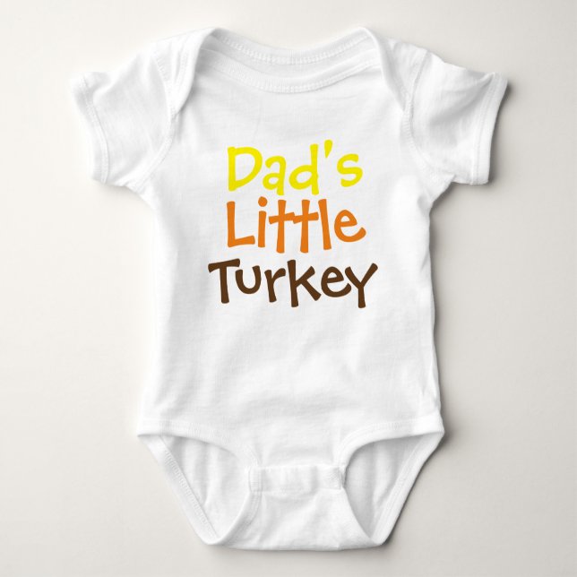 Dad's Little Turkey Baby Jersey Bodysuit (Front)