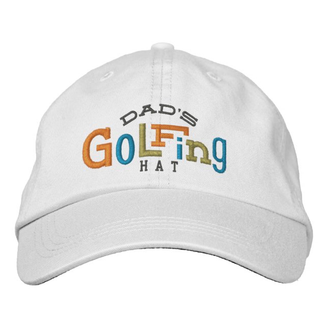 Dad's Lucky Golfing Embroidery Hat (Front)