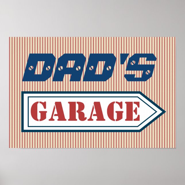 Dad's Men's Mechanic Father's Day Garage Sign Gift (Front)