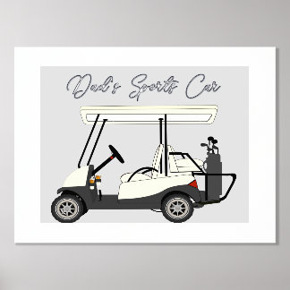 Dad's Mum's Sports Car Golf Cart Foil Text Poster