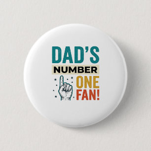 Dad's Number One Fan Vintage Family Design_1 6 Cm Round Badge