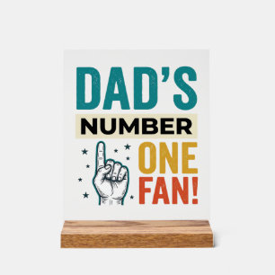 Dad's Number One Fan Vintage Family Design_1 Acrylic Sign