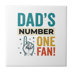 Dad's Number One Fan Vintage Family Design_1 Ceramic Tile