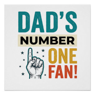 Dad's Number One Fan Vintage Family Design_1 Poster
